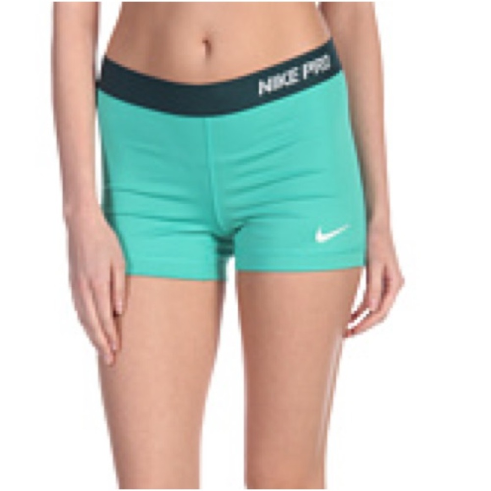 Nike Women's Mint and Dark green spandex Shorts size s